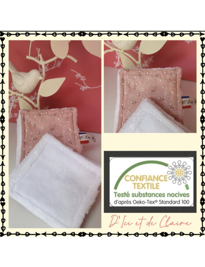 10 Lingettes de Toilette motif petites fleurs