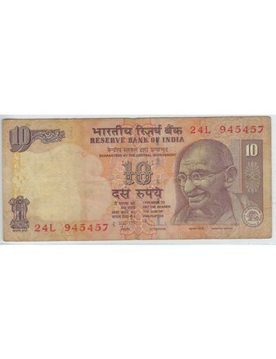 INDE 10 RUPEES GANDHI 2010 SERIE 24L TTB