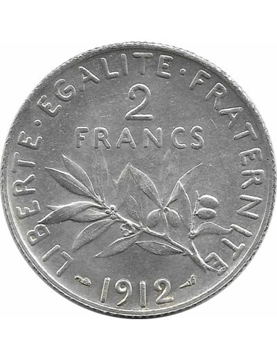 FRANCE 2 FRANCS SEMEUSE 1912 SUP-