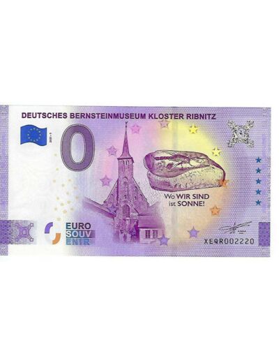 ALLEMAGNE 2021-1 BERNSTEINMUSEUM KLOSTER RIBNITZ (ANNIVERSAIRE) BILLET 0 EURO