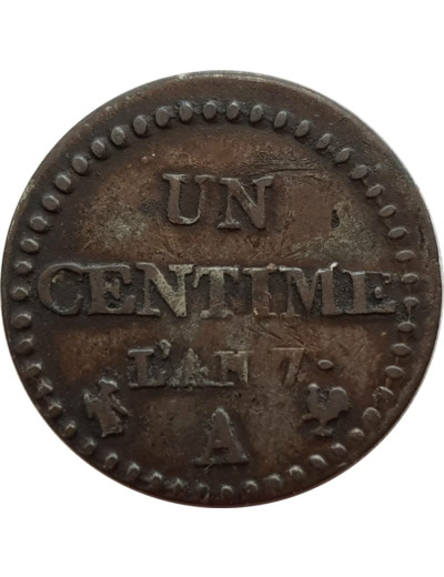 FRANCE 1 CENTIME DUPRE AN 7 A (Paris) 53/50 TB+ (G76)