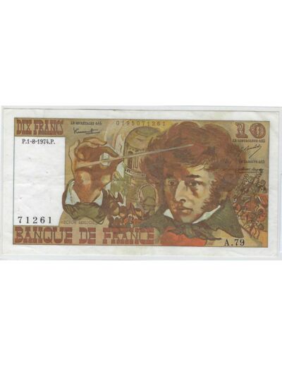 FRANCE 10 FRANCS BERLIOZ 1-8-1974 A.79 SUP