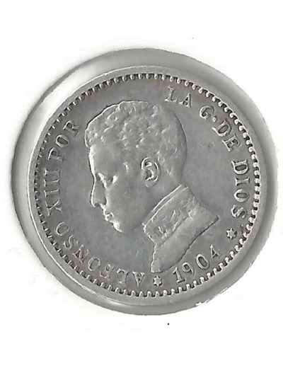 ESPAGNE 50 CENTIMOS 1904 PCV TTB