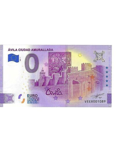 ESPAGNE 2021-1 AVILA CIUDAD AMURALLADA BILLET SOUVENIR 0 EURO TOURISTIQUE  NEUF