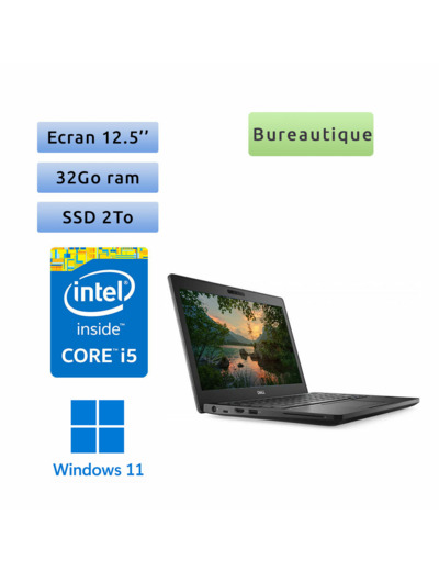 Dell Latitude 5290 - Windows 11 - i5 32Go 2To SSD - 12.5 - Webcam - Ordinateur Portable PC