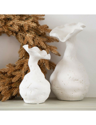 Vase Helix céramique blanc 13x13x24cm