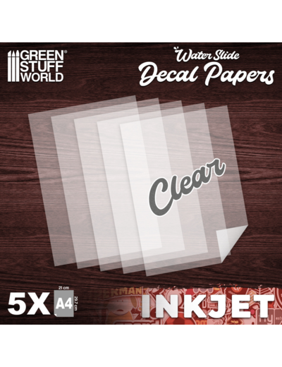 Decal Papers - Feuilles de décalcomanie transparente 5 pcs