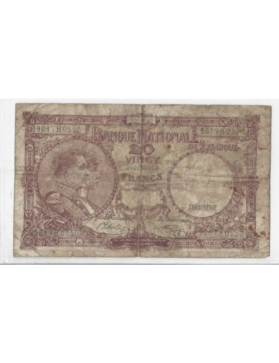 Belgique 20 FRANCS 15/01/1943 W111 TB