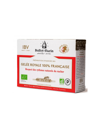 Gelée Royale française Préparation Dynamisée 10 ampoules de 10ml