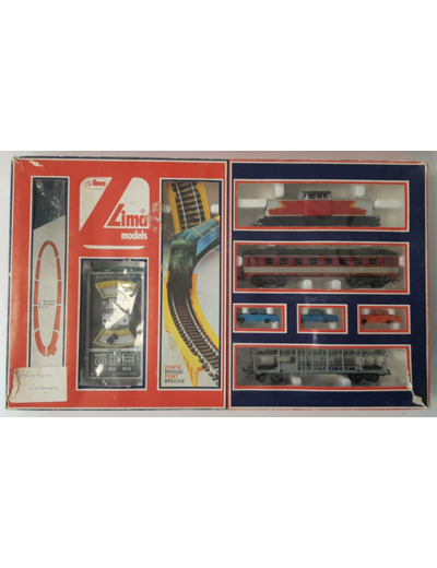 LIMA 10 6002 P HO COFFRET LOCOMOTIVE PONT ET TRANSFORMATEUR A PILES