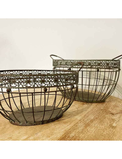 Ensemble 2 paniers fer 46x29x26cm