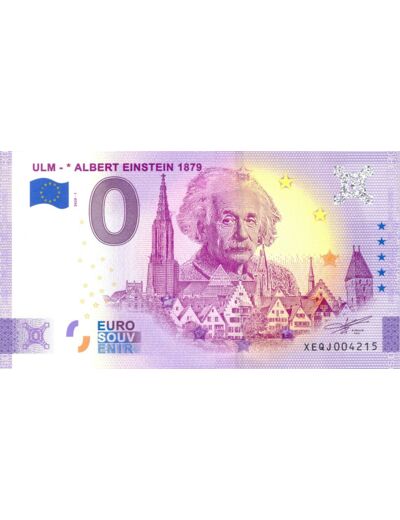 ALLEMAGNE 2020-1 ULM ALBERT EINSTEIN (ANNIVERSAIRE) BILLET SOUVENIR 0 EURO