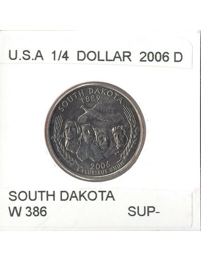AMERIQUE (U.S.A) 1/4 DOLLAR 2006 D SOUTH DAKOTA SUP-