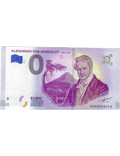 ALLEMAGNE 2019-1 ALEXANDER VON HUMBOLDT BILLET SOUVENIR 0 EURO TOURISTIQUE  NEUF