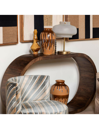 Lampe à Poser Lainor en Verre Sablé 43x33cm