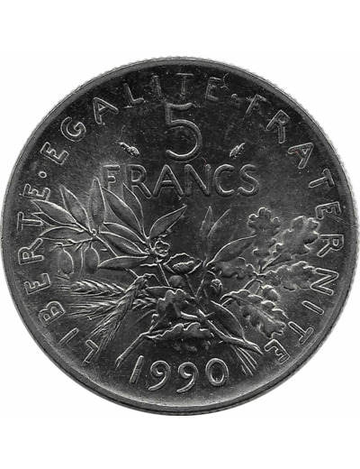 FRANCE 5 FRANCS ROTY 1990 SUP+