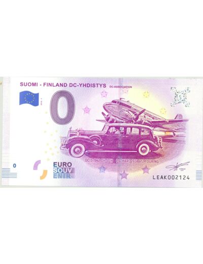 FINLANDE 2018-1 DC-YHDISTYS BILLET SOUVENIR 0 EURO TOURISTIQUE NEUF