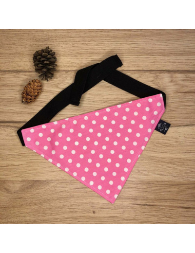 Bandana grand chien- Pois /rose