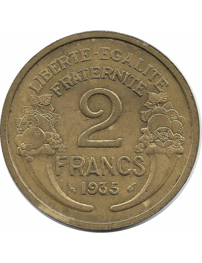 FRANCE 2 FRANCS MORLON 1935 rayure SUP