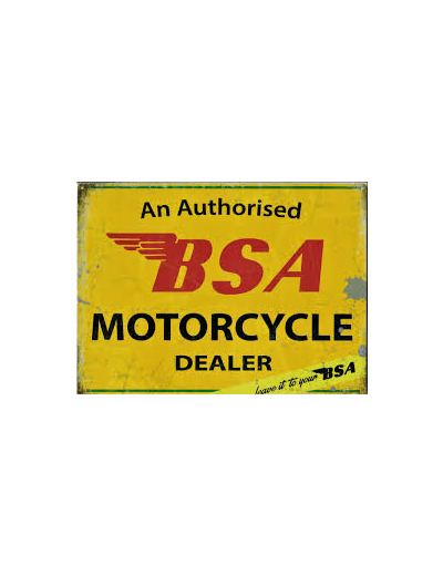 Plaque métal - BSA Motorcycle Dealer -  30x40 cm.