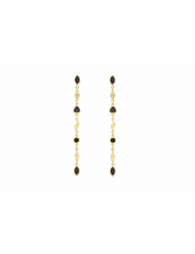 Boucles d'oreilles Macha Onyx Texturé