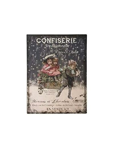 Plaque Métal - Confiserie Traditionnelle - 25 x 33 cm - Antic Line.
