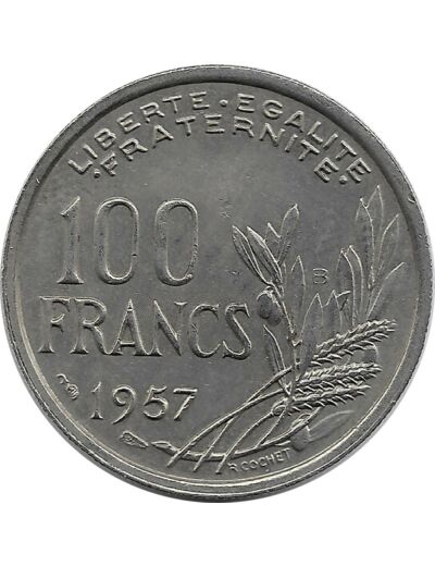 FRANCE 100 FRANCS COCHET 1957 B TTB
