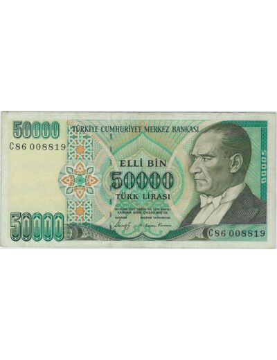 TURQUIE 50000 LIRA 1970 (1989) SERIE C86 TTB