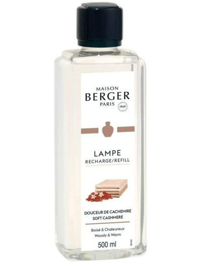 Parfum DOUCEUR DE CACHEMIRE - 500 ml - Recharge de parfum pour Lampe Berger