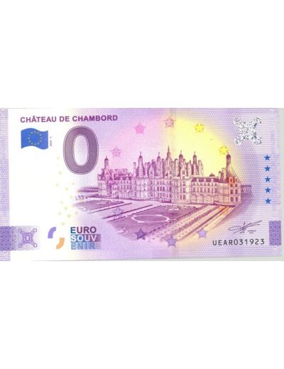 41 CHAMBORD 2020-3 CHATEAU DE CHAMBORD (ANNIVERSAIRE) BILLET SOUVENIR 0 EURO