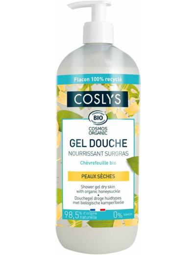 GEL DOUCHE NOURRISSANT CHEVREFEUILLE 1L Coslys - Bulle de satin