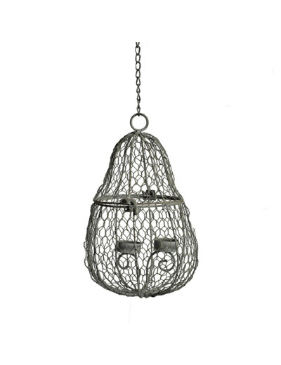 Photophore cage à suspendre 20x32cm