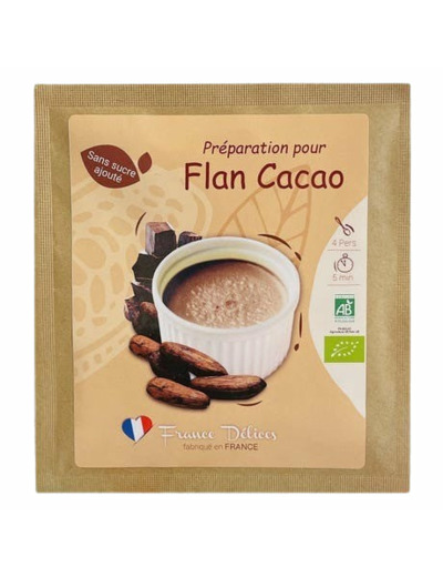 Flan Chocolat Sans Sucre Bio-14g-France Délices