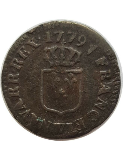 LOUIS XVI (1774-1792) LIARD 1779 W (Lille) TB+