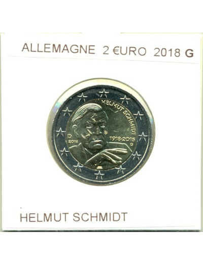 ALLEMAGNE 2018 G 2 EURO COMMEMORATIVE HELMUT SCHMIDT SUP