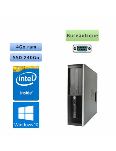 HP Compaq 6005 Pro SFF - Windows 10 - 2.7Ghz 4Go 240go SSD - Port Serie - PC Tour Bureautique Ordinateur