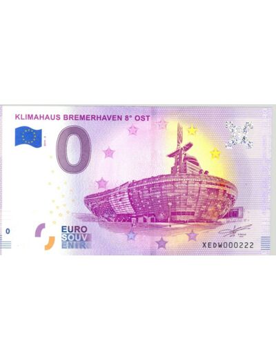 ALLEMAGNE 2019-5 KLIMAHAUS BREMERHAVEN BILLET SOUVENIR 0 EURO TOURISTIQUE  NEUF