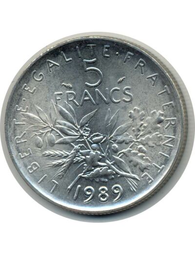 FRANCE 5 FRANCS ROTY 1989 SUP+ (G771)