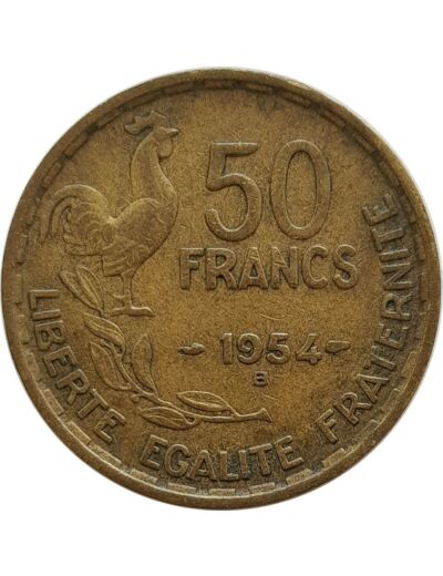 FRANCE 50 FRANCS GUIRAUD 1954 B TB+