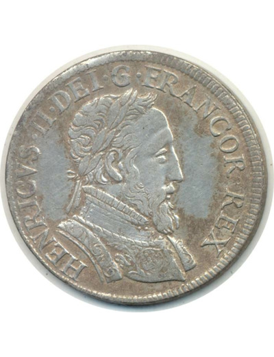 HENRI II (1547-1559) TESTON 1555 A (Paris) 1er Type au MOULIN TTB+ (G377)