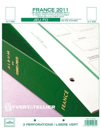 FEUILLE COMPLEMENTAIRE FRANCE 2011 FO 2eme partie (SANS POCHETTE) YVERT