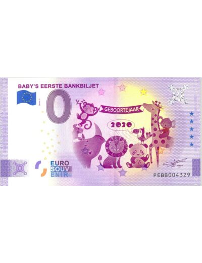 PAYS BAS 2020-1 BABY S EERSTE BANKBILJET (ANNIVERSAIRE) BILLET SOUVENIR 0 EURO