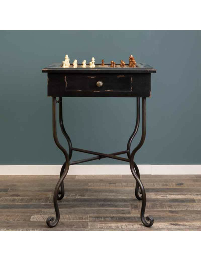 Guéridon jeux d'échecs sapin 68x46x46cm