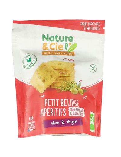 Petit Beurre Apéritifs Olive et Thym Sans Gluten Bio 80g