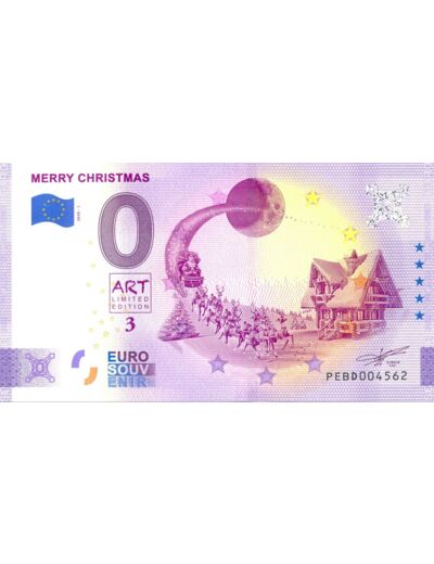PAYS BAS 2020-1 MERRY CHRISTMAS VERSION ANNIVERSAIRE BILLET SOUVENIR 0 EURO