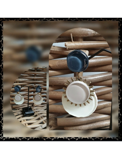 BOUCLES D OREILLES DOUBLE SOLEIL