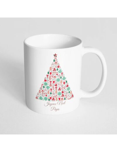 Mug de Noël personnalisé sapin de Noël