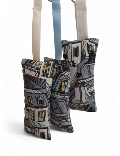 PORTE-CLES EN TISSU IMPRIME CHATS