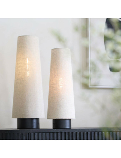 Lampe Howie bois crème métal 15x42cm