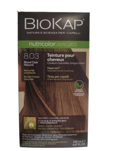 Coloration Nutricolor Delicato 8.03-Blond Clair Naturel-140ml-Biokap